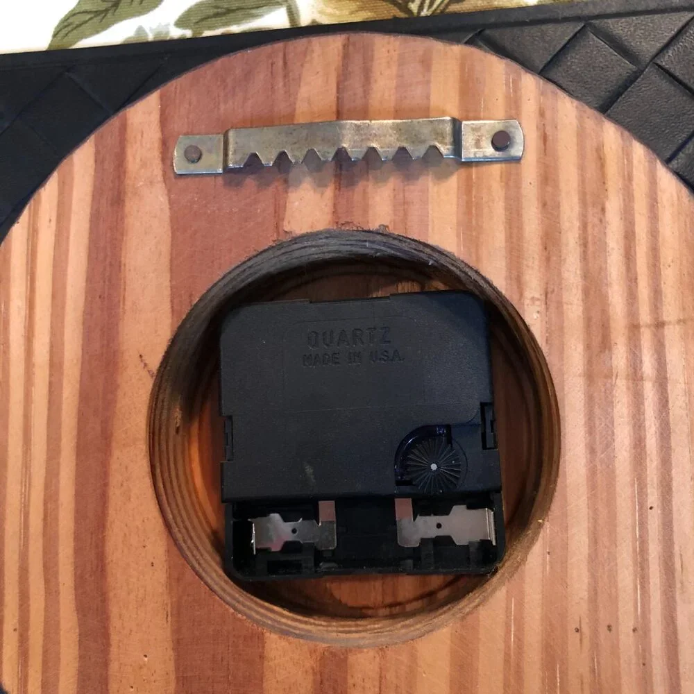 Retro Telephone Wall Clock Wood Handcrafted